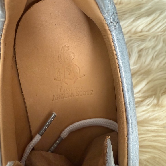 The Office Of Angelia Scott; The Elliott Silver Leather Sneaker - Picture 3 of 9